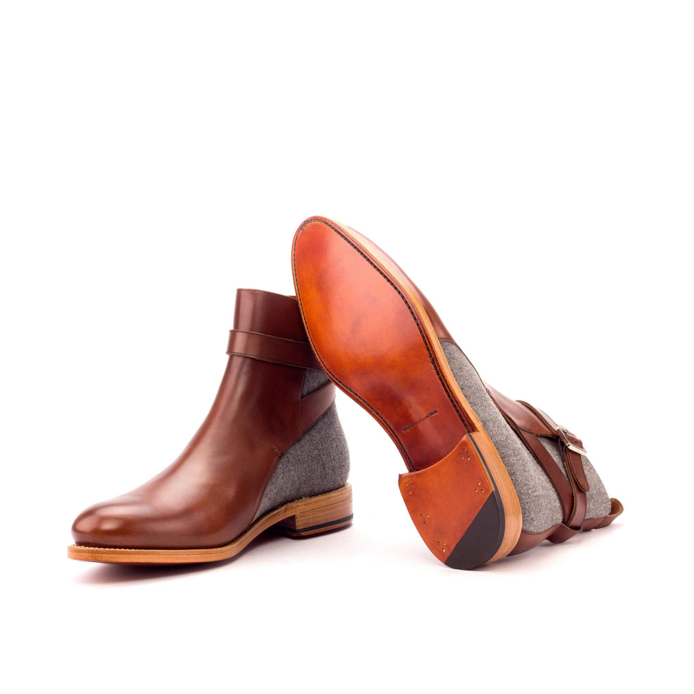Men's Jodhpur Boots Leather Goodyear Welt Grey Brown 3292 2- MERRIMIUM