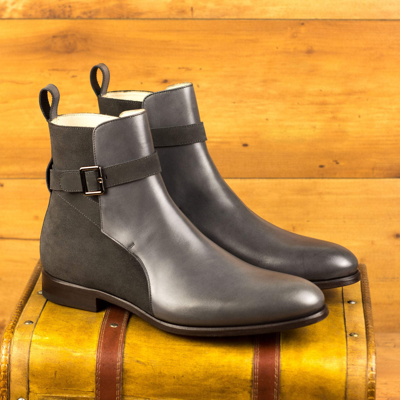 Men's Jodhpur Boots Leather Grey 4599 1- MERRIMIUM--GID-2249-4599