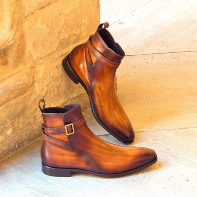 Men's Jodhpur Boots Patina Leather Brown 2908 1- MERRIMIUM--GID-2273-2908