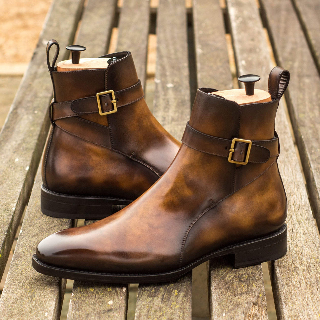 Men's Jodhpur Boots Patina Leather Goodyear Welt Brown 3944 1- MERRIMIUM--GID-2623-3944