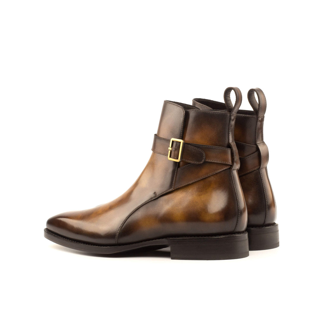 Men's Jodhpur Boots Patina Leather Goodyear Welt Brown 3944 4- MERRIMIUM