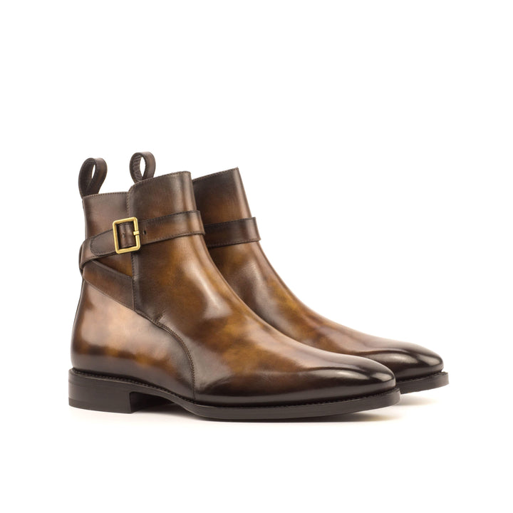 Men's Jodhpur Boots Patina Leather Goodyear Welt Brown 3944 3- MERRIMIUM