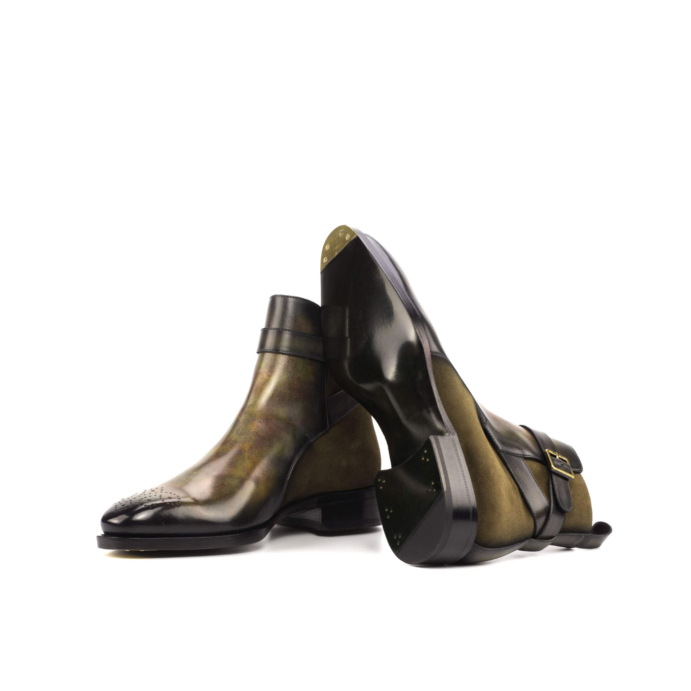 Men's Jodhpur Boots Patina Leather Goodyear Welt Green 4548 2- MERRIMIUM