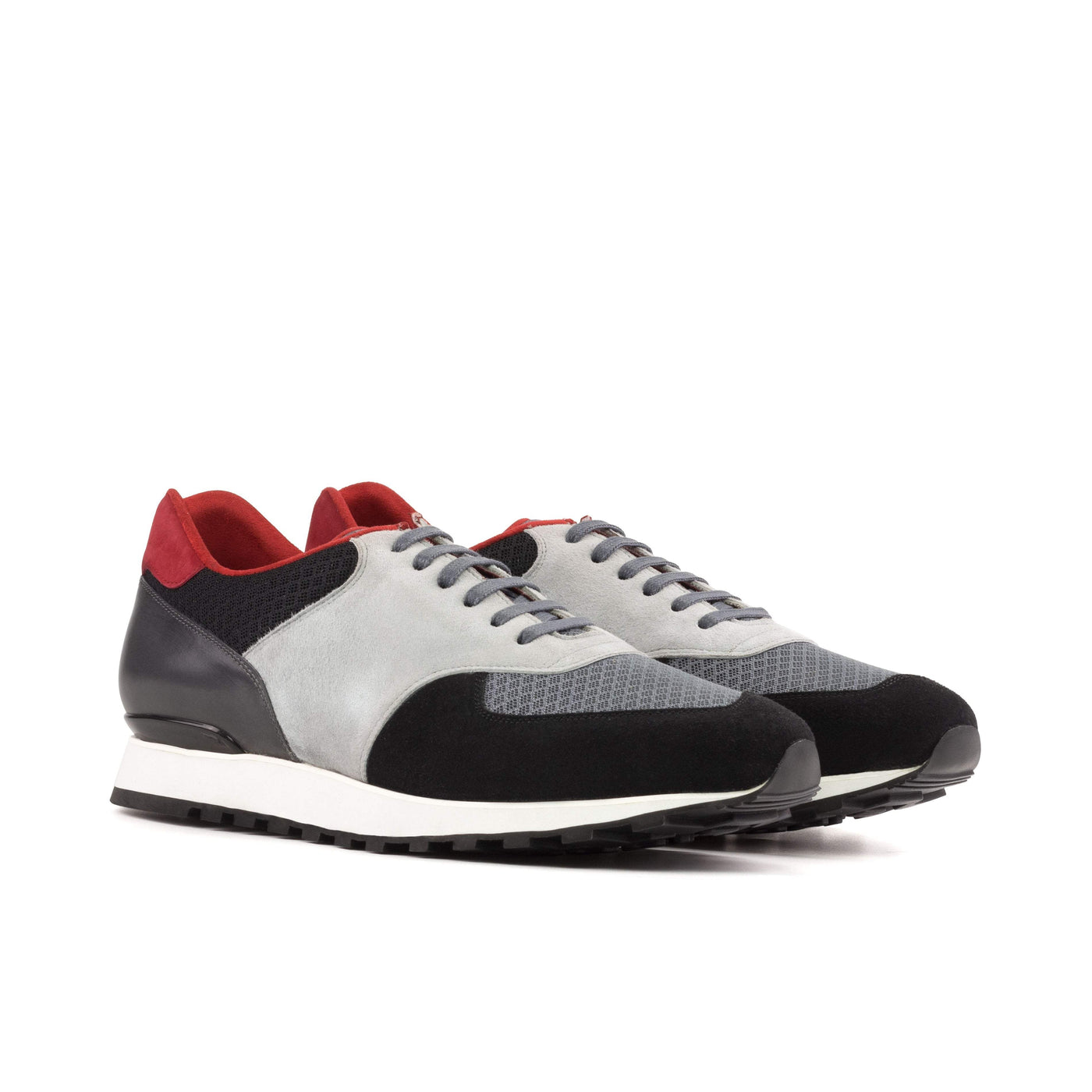 Men's Jogger Sneakers Leather Black Grey 5623 3- MERRIMIUM