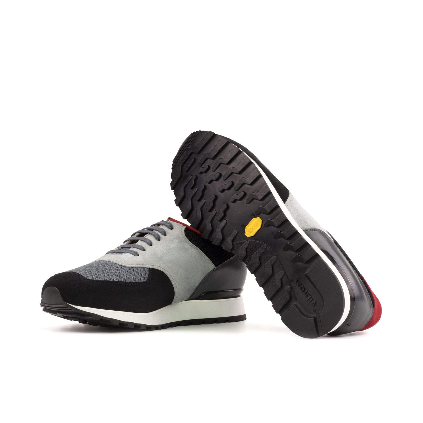 Men's Jogger Sneakers Leather Black Grey 5623 2- MERRIMIUM