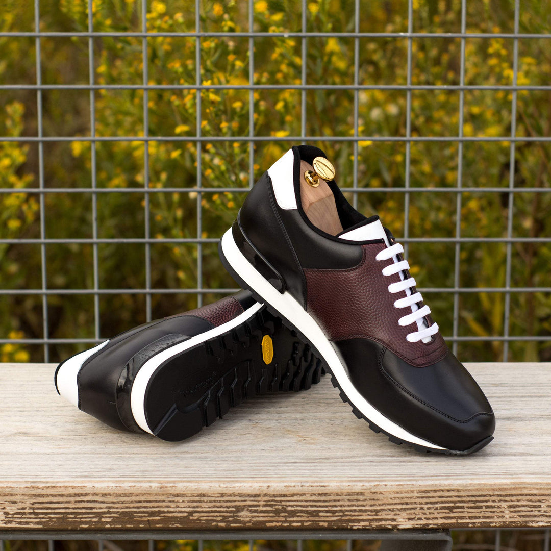 Men's Jogger Sneakers Leather Black White 4480 1- MERRIMIUM--GID-3309-4480