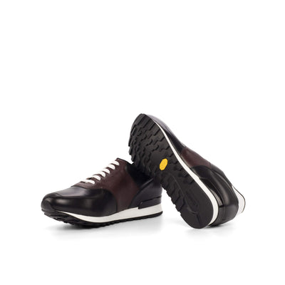 Men's Jogger Sneakers Leather Black White 4480 2- MERRIMIUM