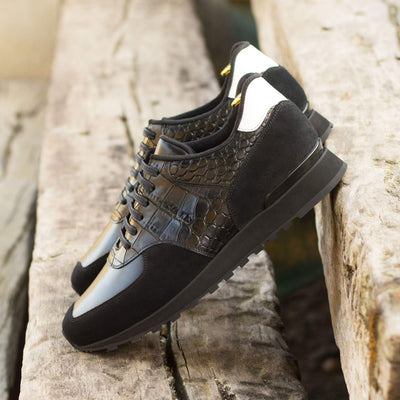 Men's Jogger Sneakers Leather Black White 4941 1- MERRIMIUM--GID-3309-4941