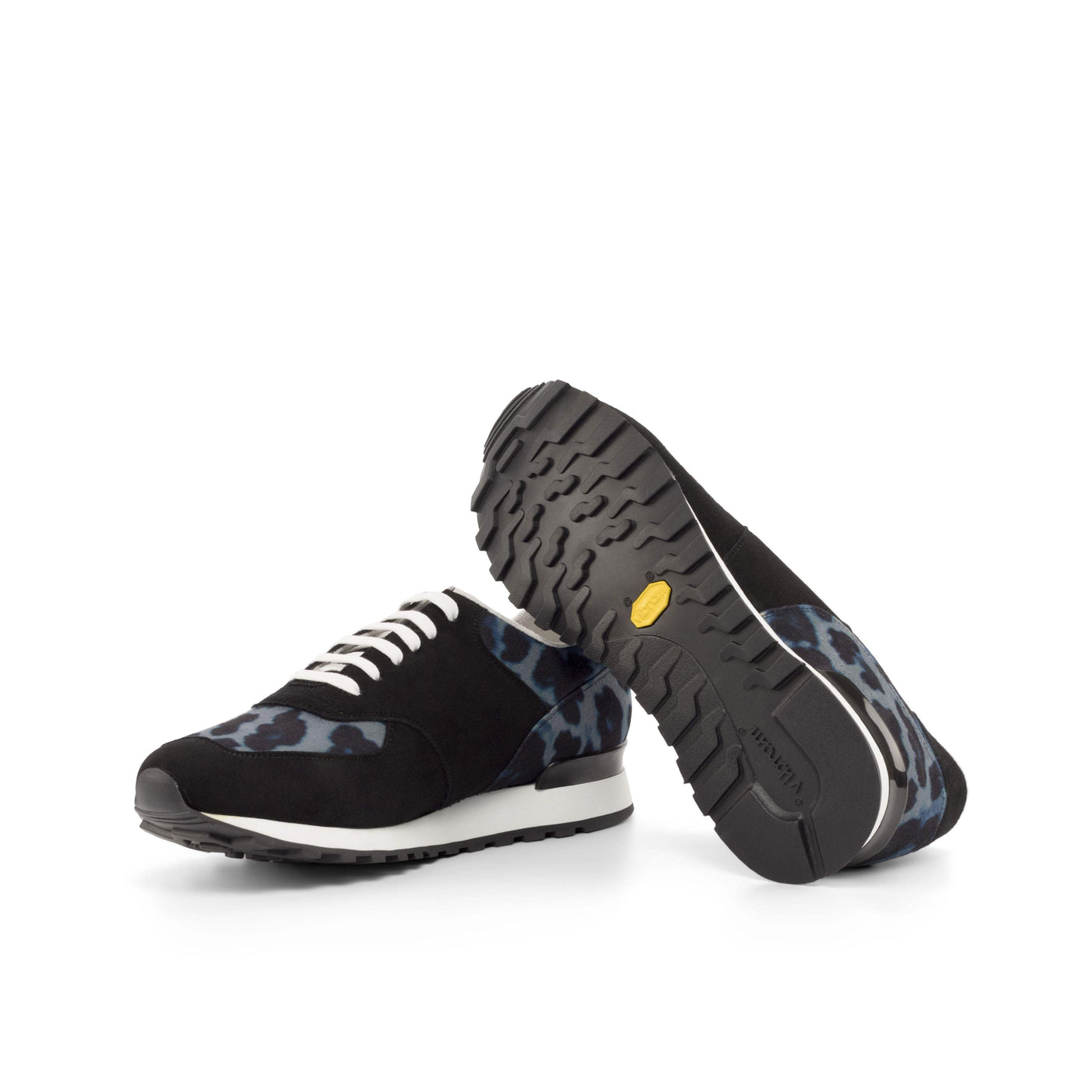 Men's Jogger Sneakers Leather Blue Black 4729 2- MERRIMIUM