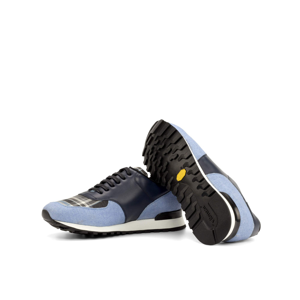 Men's Jogger Sneakers Leather Blue Grey 4885 2- MERRIMIUM