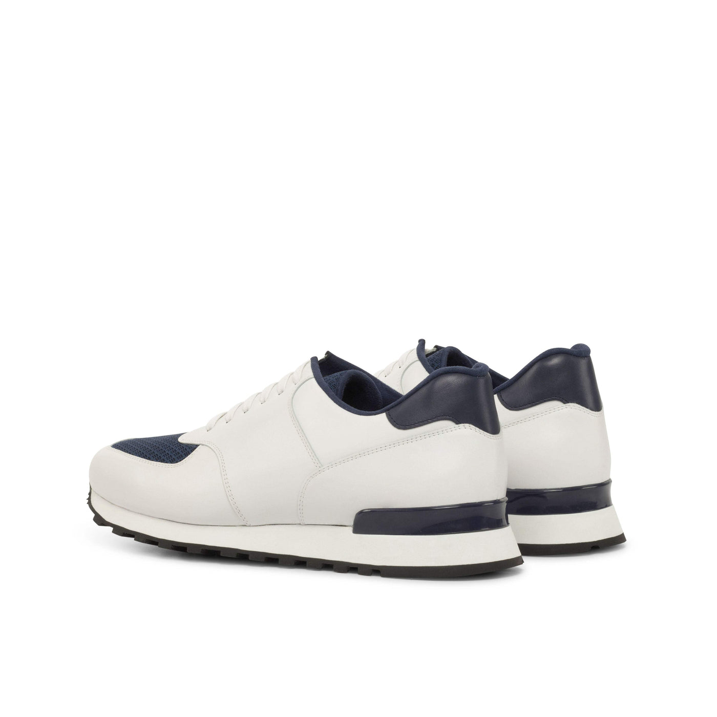 Men's Jogger Sneakers Leather Blue White 4903 4- MERRIMIUM