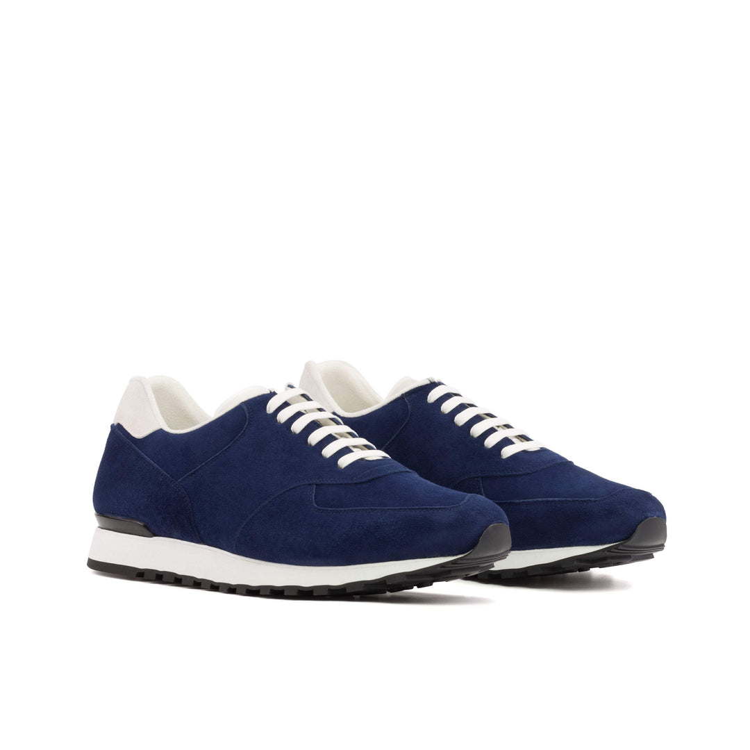 Men's Jogger Sneakers Leather Blue White 5238 3- MERRIMIUM