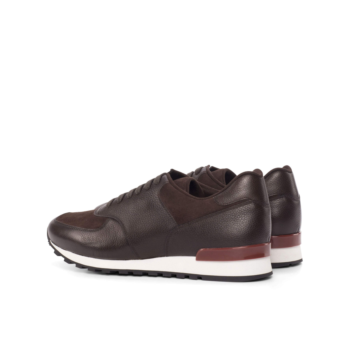 Men's Jogger Sneakers Leather Brown Dark Brown 4475 4- MERRIMIUM