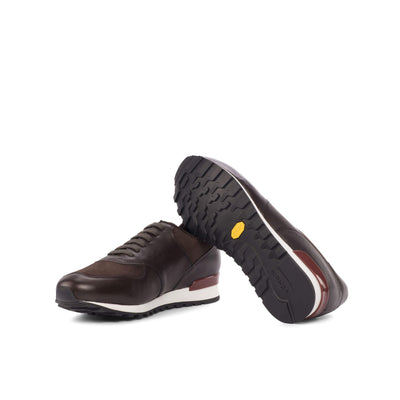 Men's Jogger Sneakers Leather Brown Dark Brown 4475 2- MERRIMIUM