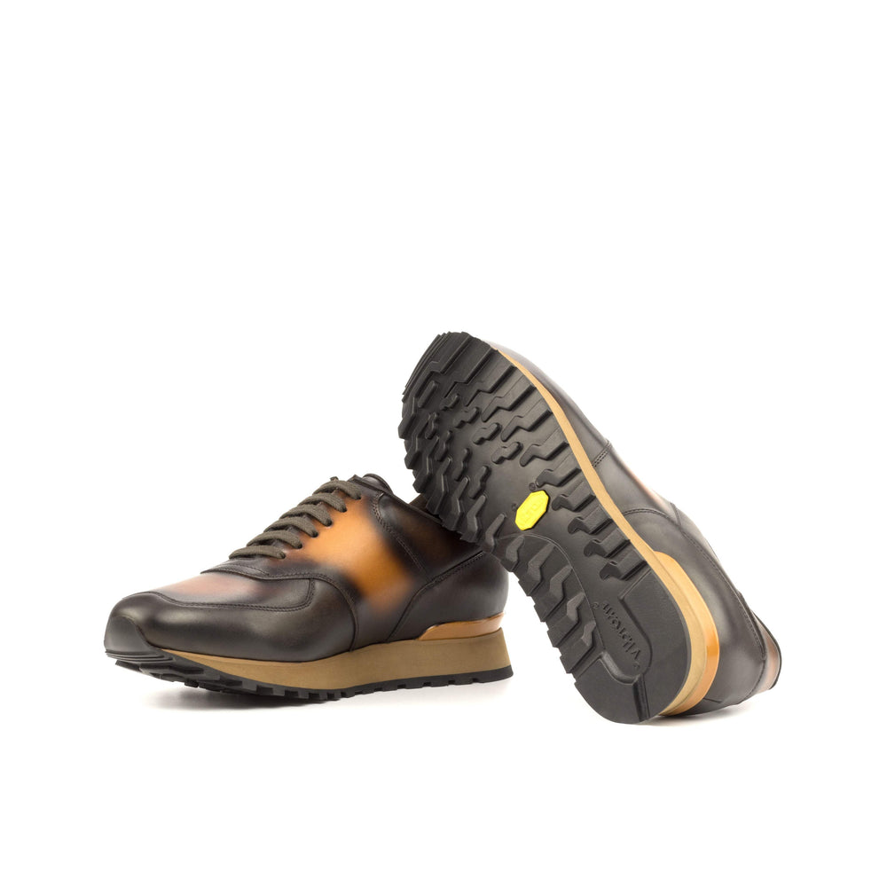 Men's Jogger Sneakers Leather Brown Dark Brown 4952 2- MERRIMIUM