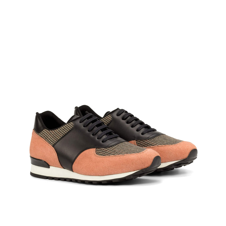 Men's Jogger Sneakers Leather Brown Orange 4886 3- MERRIMIUM