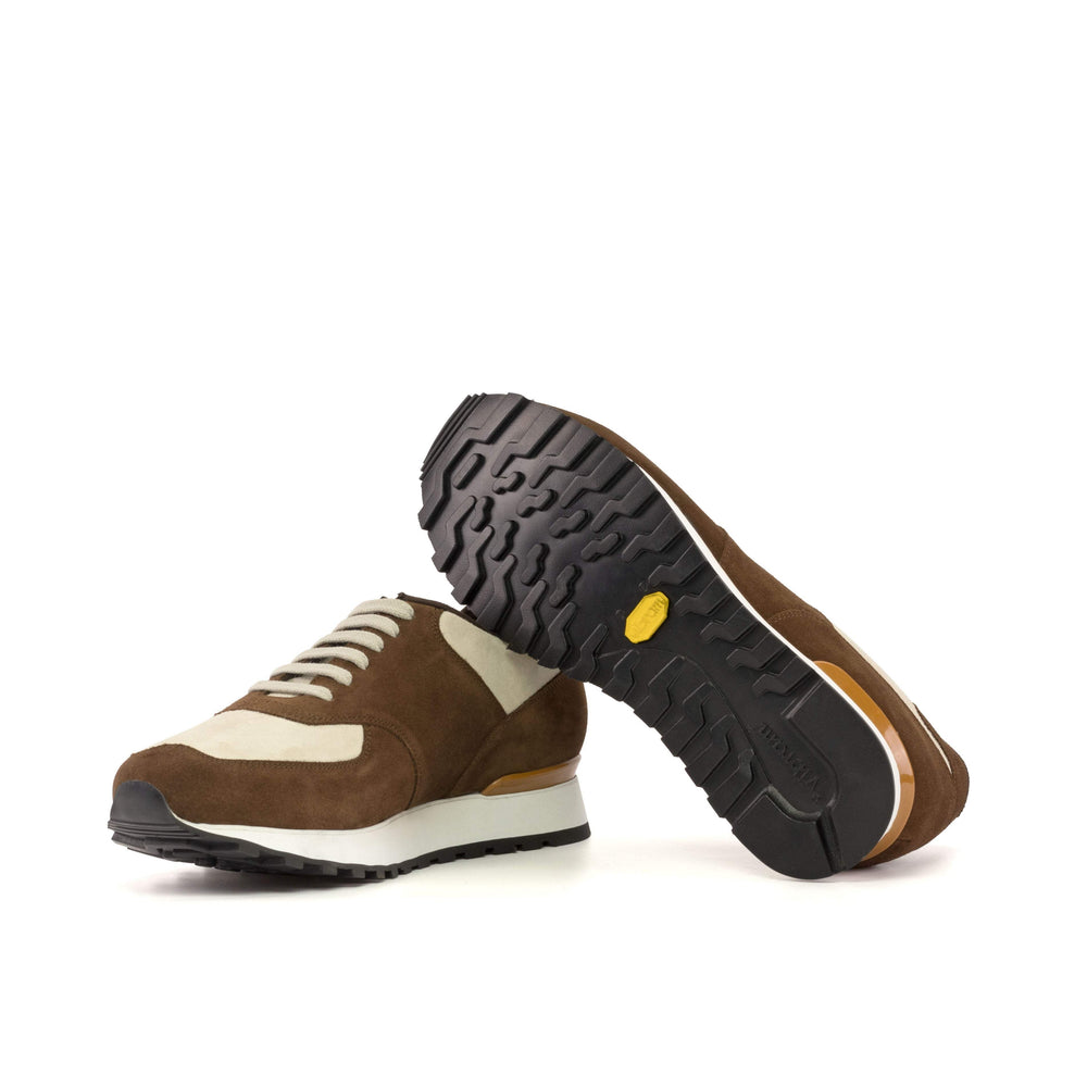 Men's Jogger Sneakers Leather Brown White 5305 2- MERRIMIUM