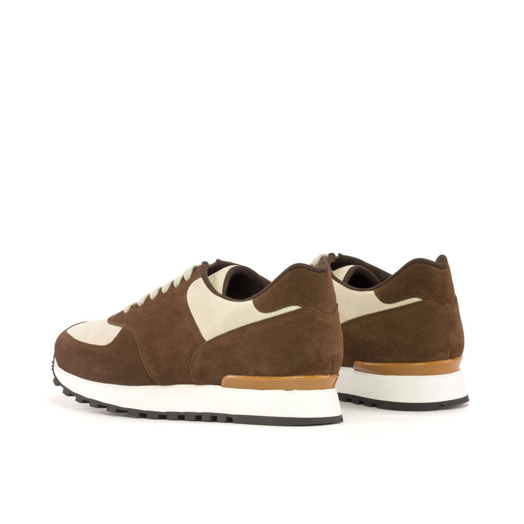 Men's Jogger Sneakers Leather Brown White 5305 4- MERRIMIUM