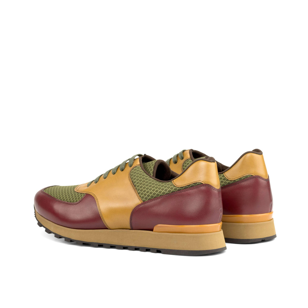 Men's Jogger Sneakers Leather Burgundy Brown 4987 4- MERRIMIUM