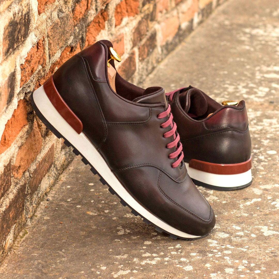 Men's Jogger Sneakers Leather Burgundy Dark Brown 4305 1- MERRIMIUM--GID-3335-4305