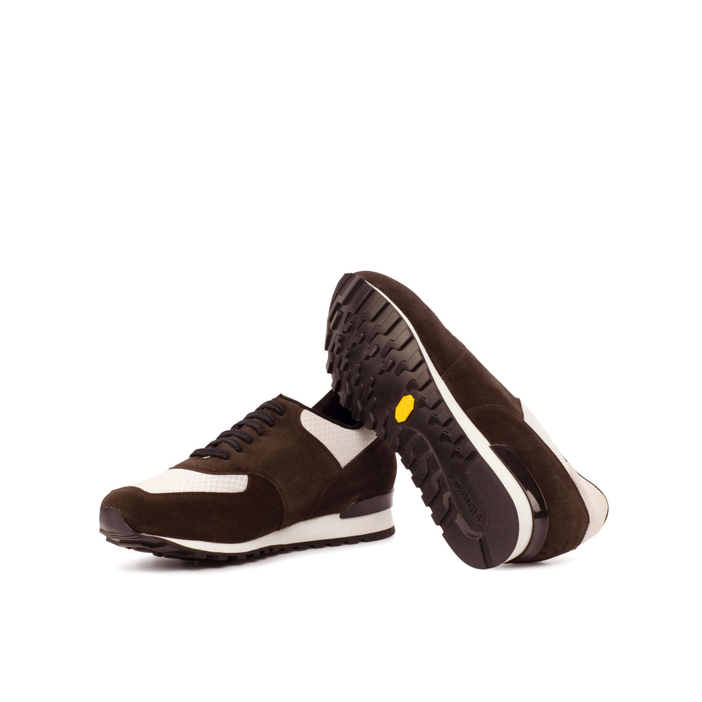 Men's Jogger Sneakers Leather Dark Brown White 4520 2- MERRIMIUM