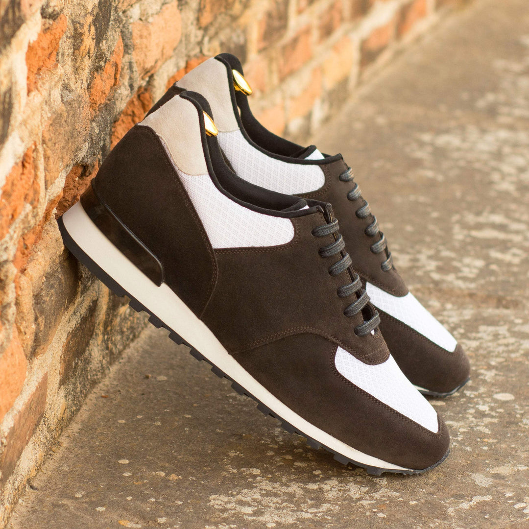 Men's Jogger Sneakers Leather Dark Brown White 4520 1- MERRIMIUM--GID-3309-4520