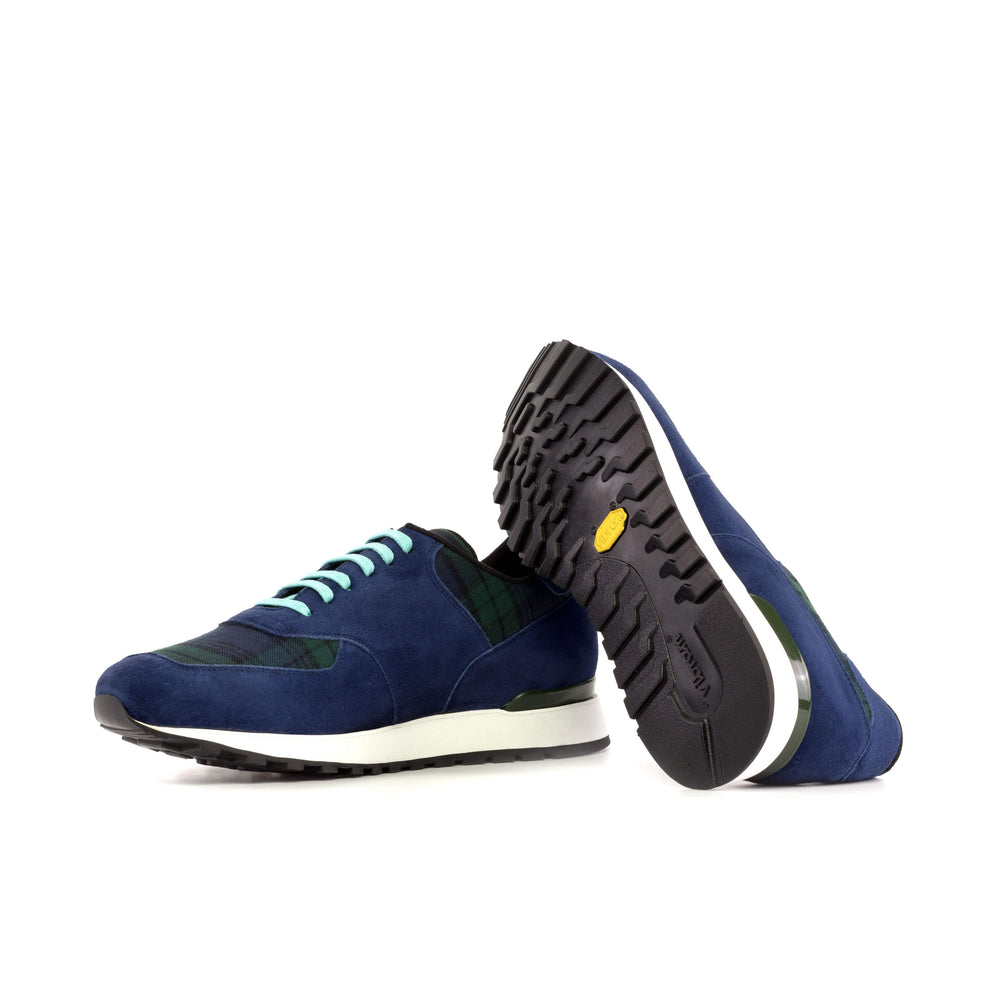 Men's Jogger Sneakers Leather Green Blue 5217 2- MERRIMIUM