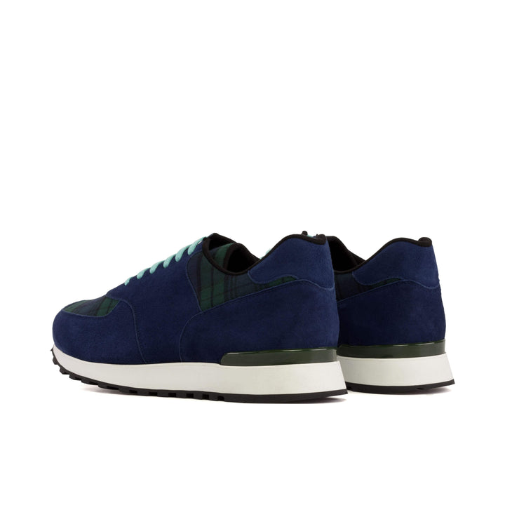Men's Jogger Sneakers Leather Green Blue 5217 4- MERRIMIUM