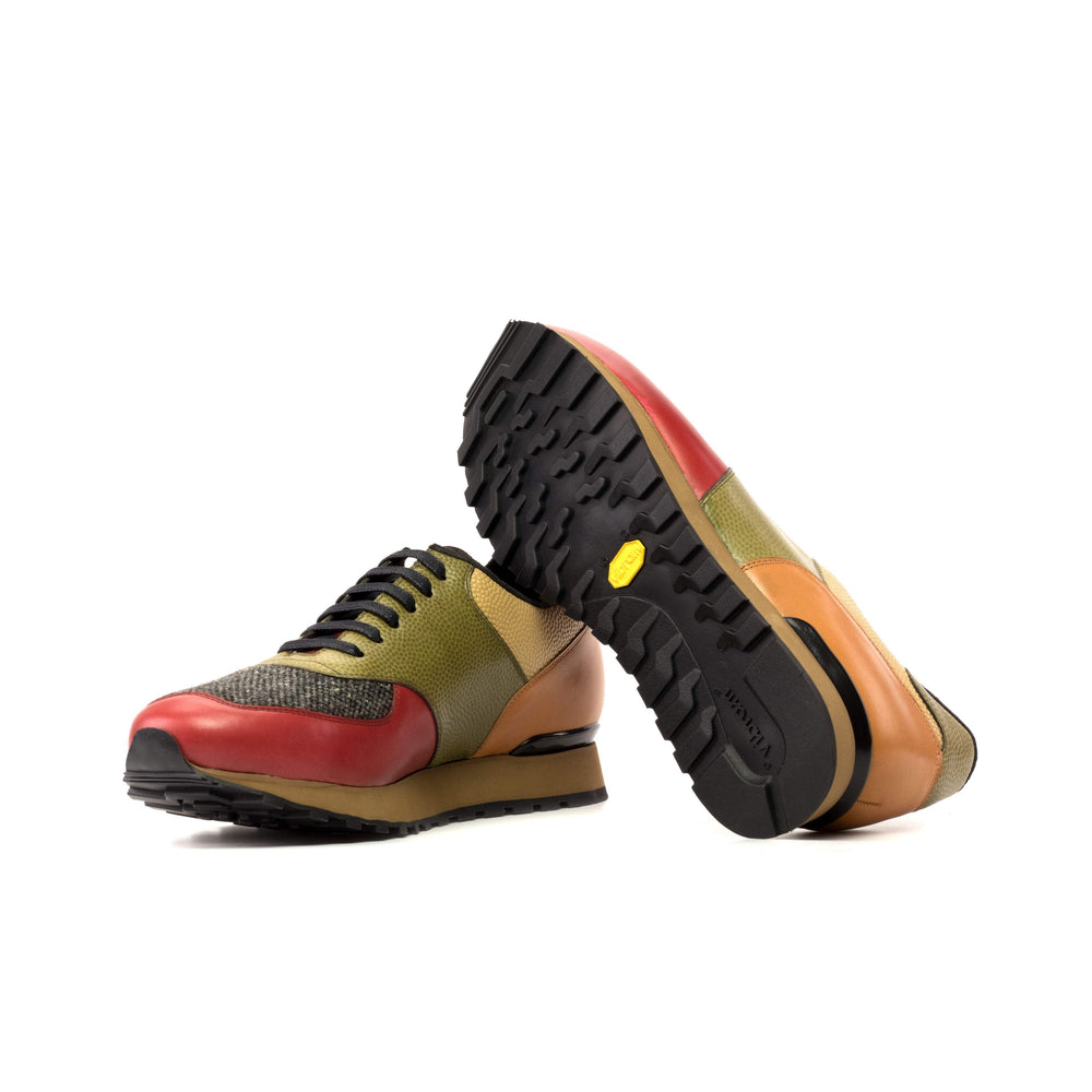 Men's Jogger Sneakers Leather Grey Brown 5231 2- MERRIMIUM
