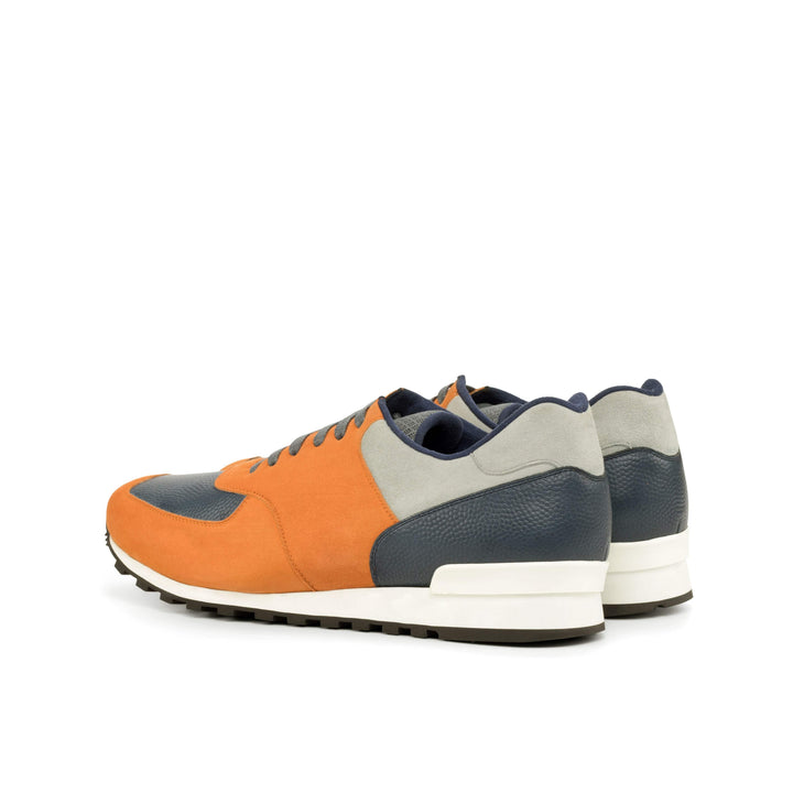 Men's Jogger Sneakers Leather Orange Grey 4663 4- MERRIMIUM