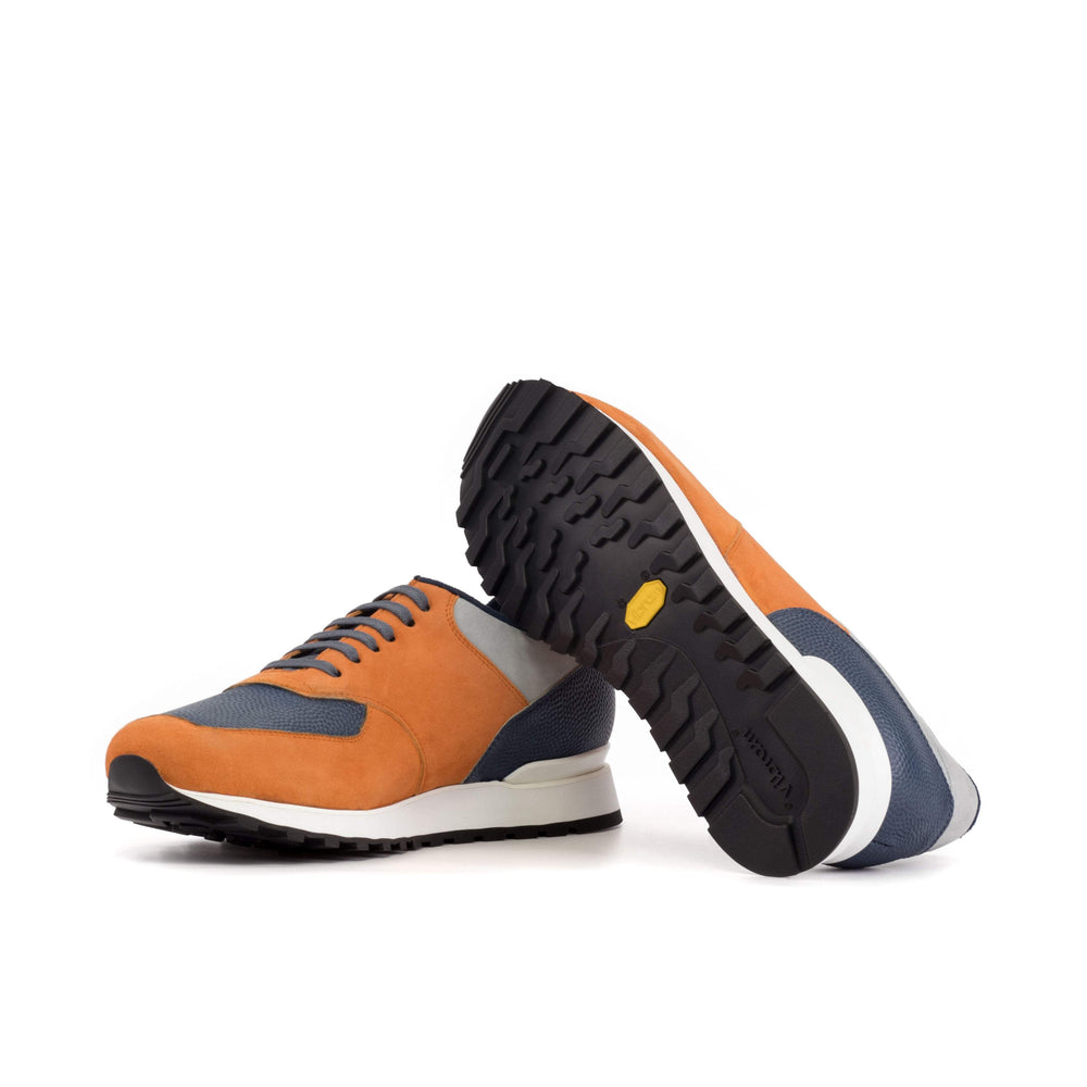 Men's Jogger Sneakers Leather Orange Grey 5724 2- MERRIMIUM