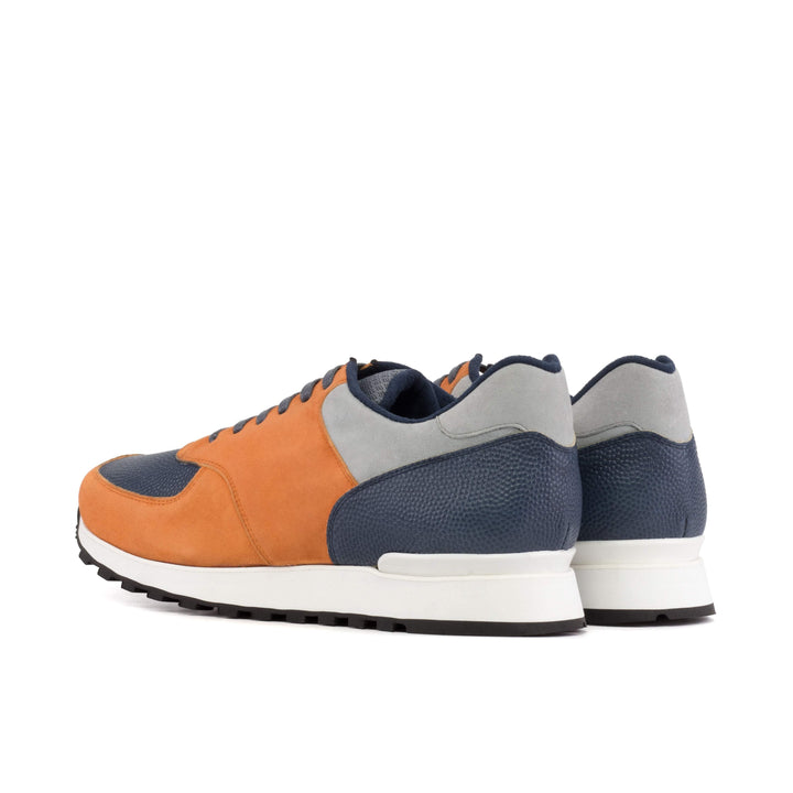 Men's Jogger Sneakers Leather Orange Grey 5724 4- MERRIMIUM