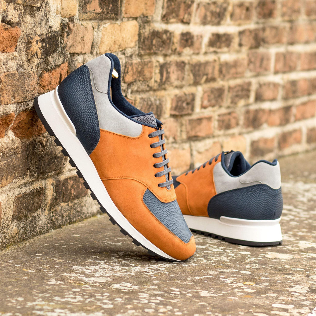 Men's Jogger Sneakers Leather Orange Grey 5724 1- MERRIMIUM--GID-3309-5724