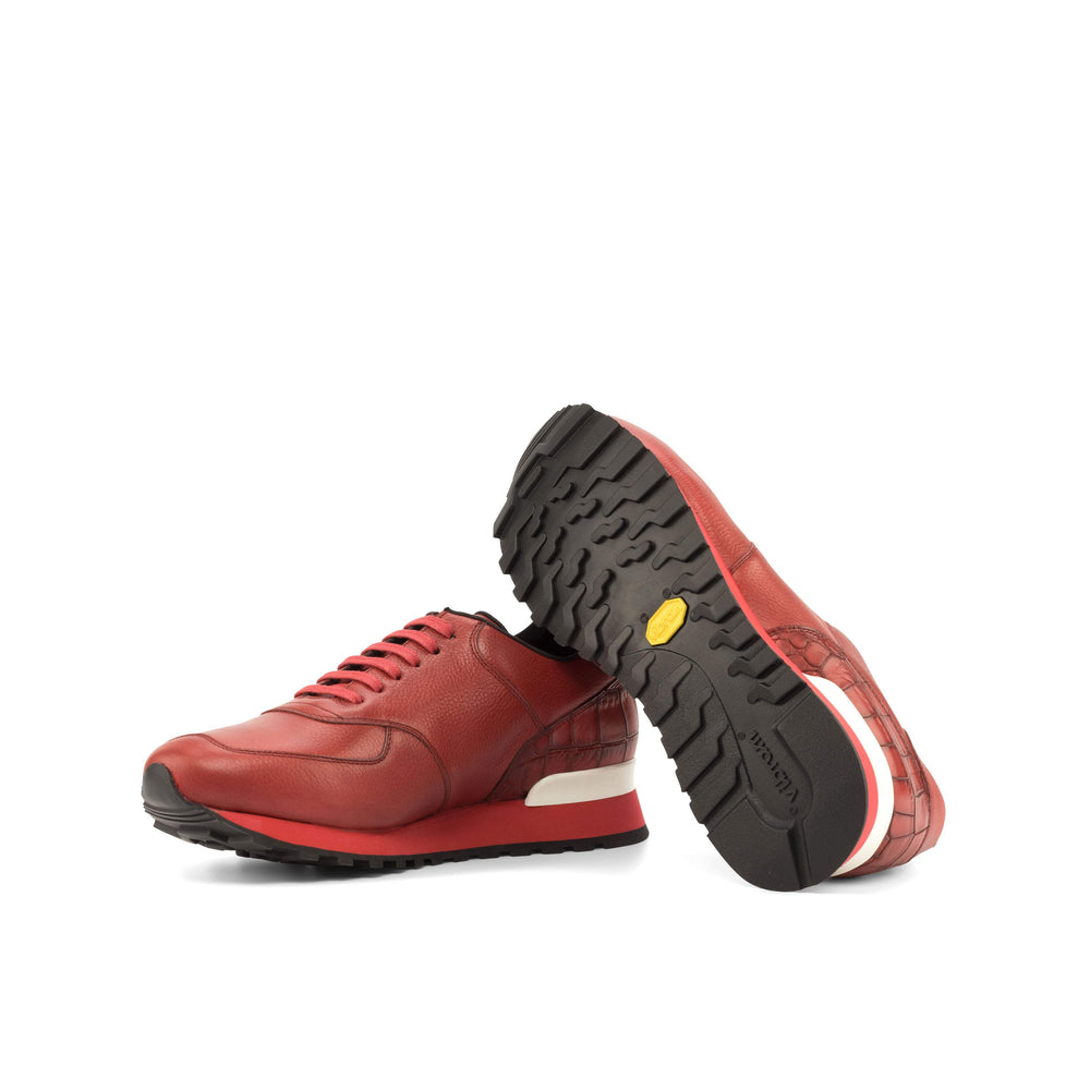 Men's Jogger Sneakers Leather Red 4818 2- MERRIMIUM