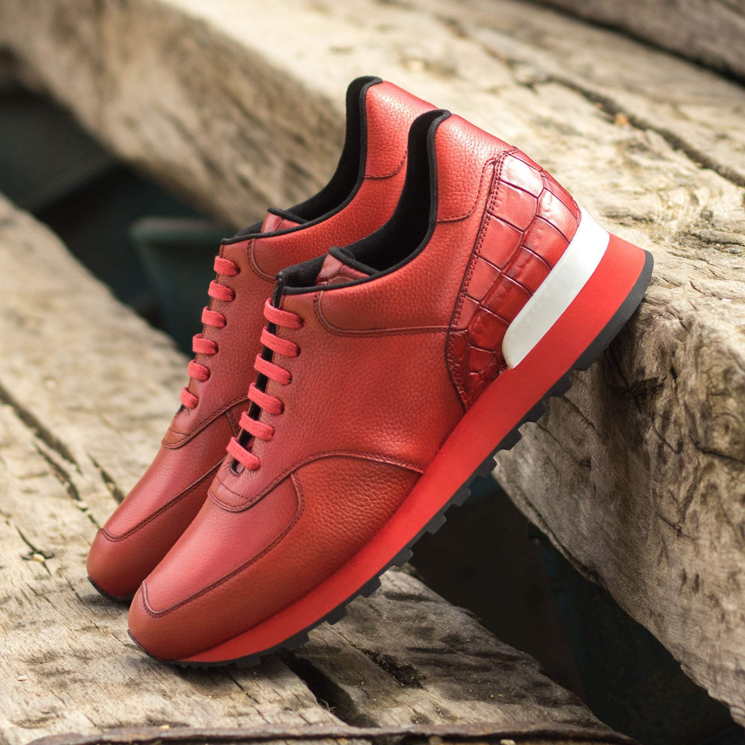 Men's Jogger Sneakers Leather Red 4818 1- MERRIMIUM--GID-3309-4818