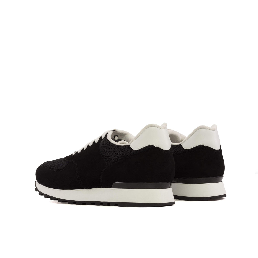 Men's Jogger Sneakers Leather White Black 5192 4- MERRIMIUM