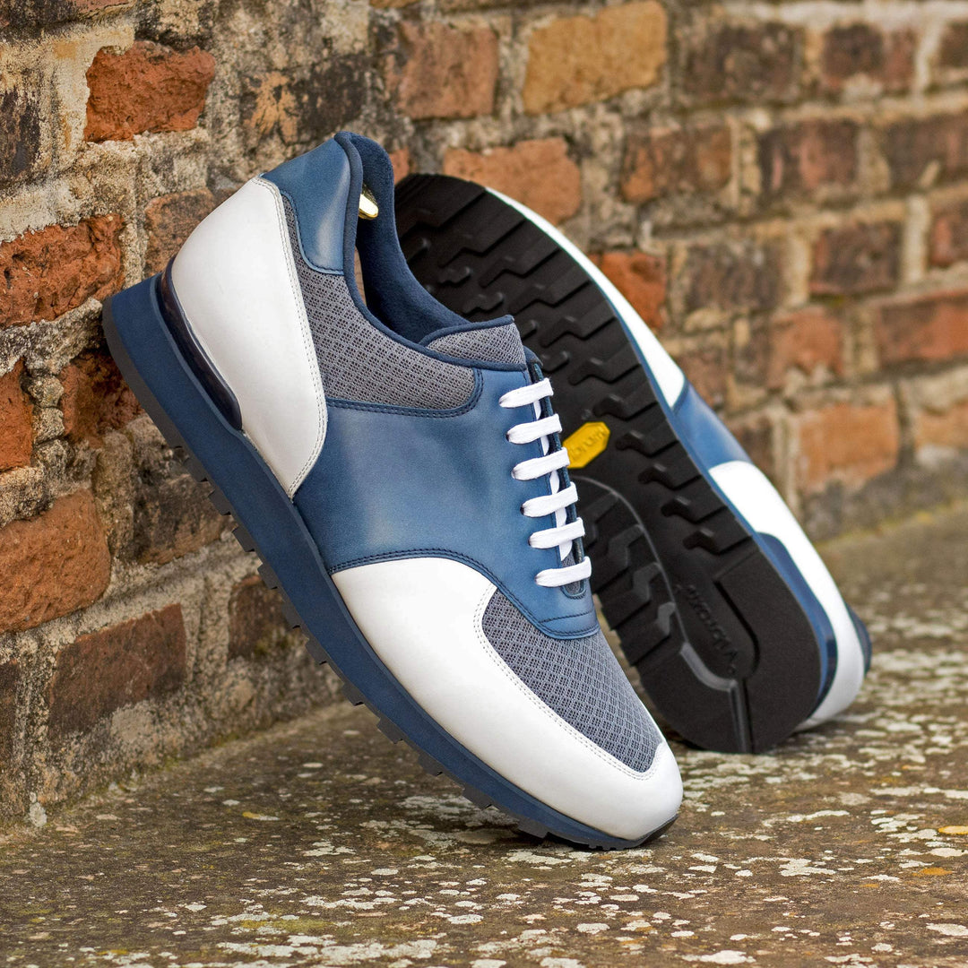 Men's Jogger Sneakers Leather White Blue 5702 1- MERRIMIUM--GID-3309-5702