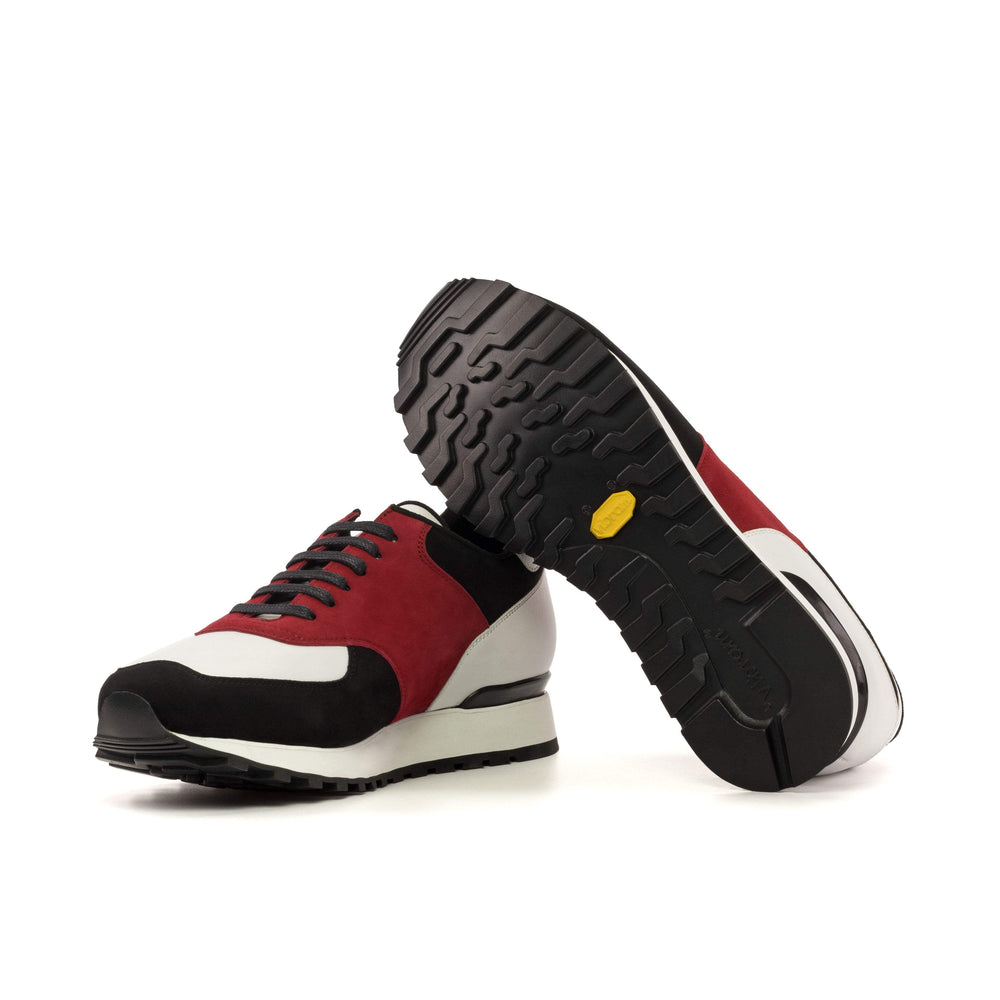 Men's Jogger Sneakers Leather White Red 5602 2- MERRIMIUM