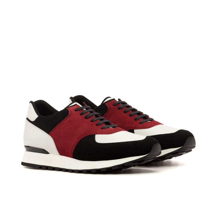 Men's Jogger Sneakers Leather White Red 5602 3- MERRIMIUM
