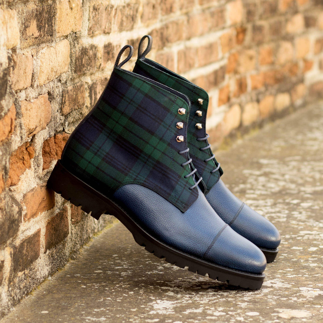 Men's Jumper Boots Leather Goodyear Welt Green Blue 5033 1- MERRIMIUM--GID-3906-5033