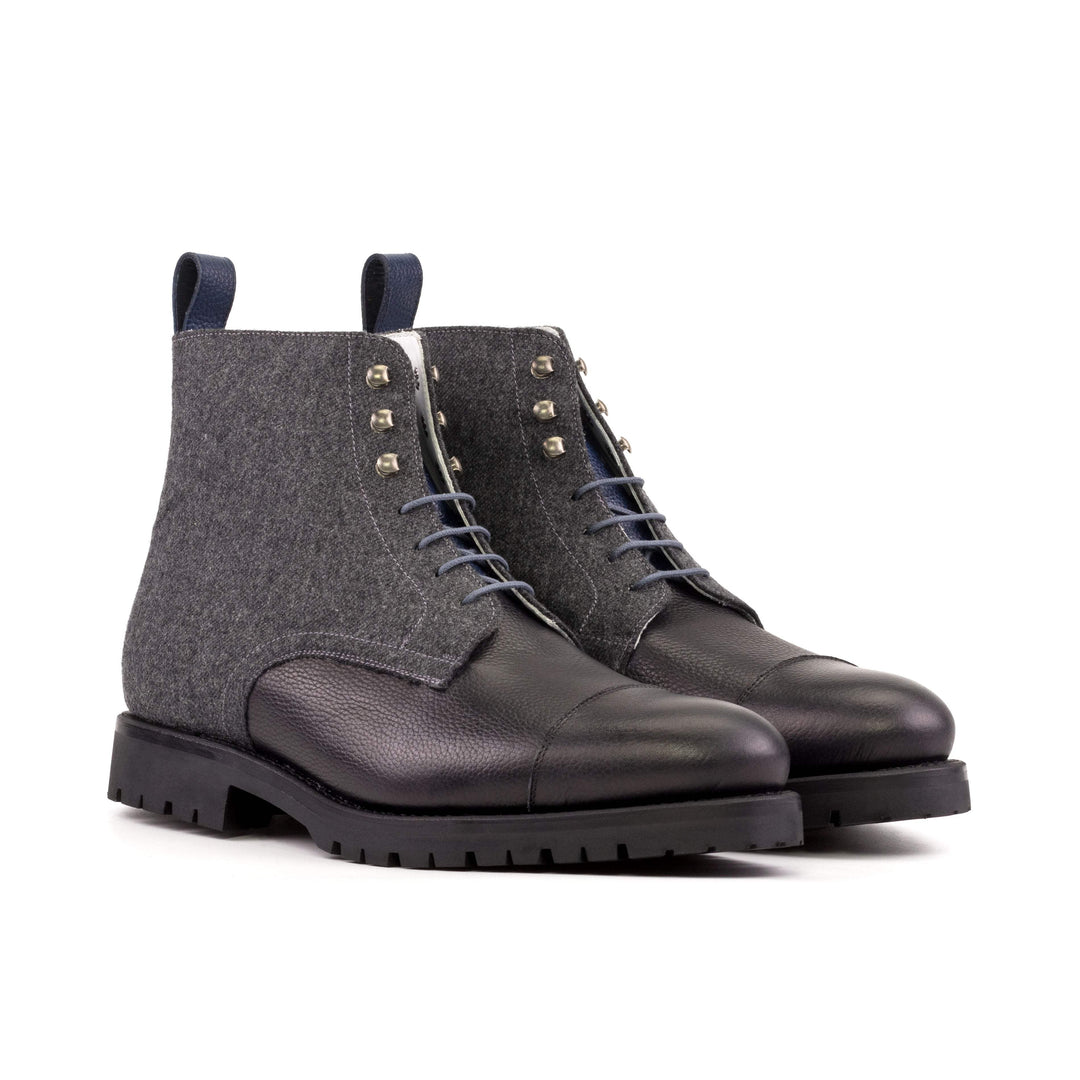 Men's Jumper Boots Leather Goodyear Welt Grey Blue 5563 3- MERRIMIUM