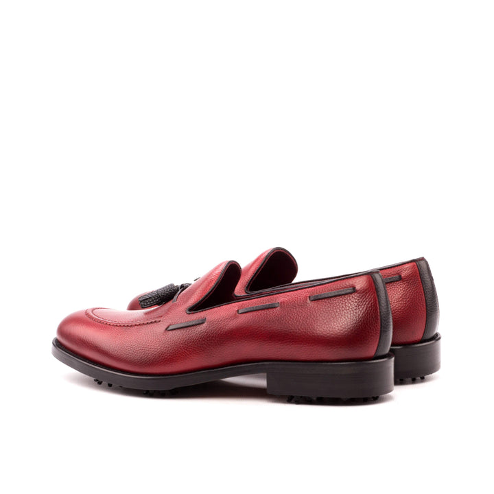 Men's Loafer Golf Shoes Leather Black Red 3589 4- MERRIMIUM