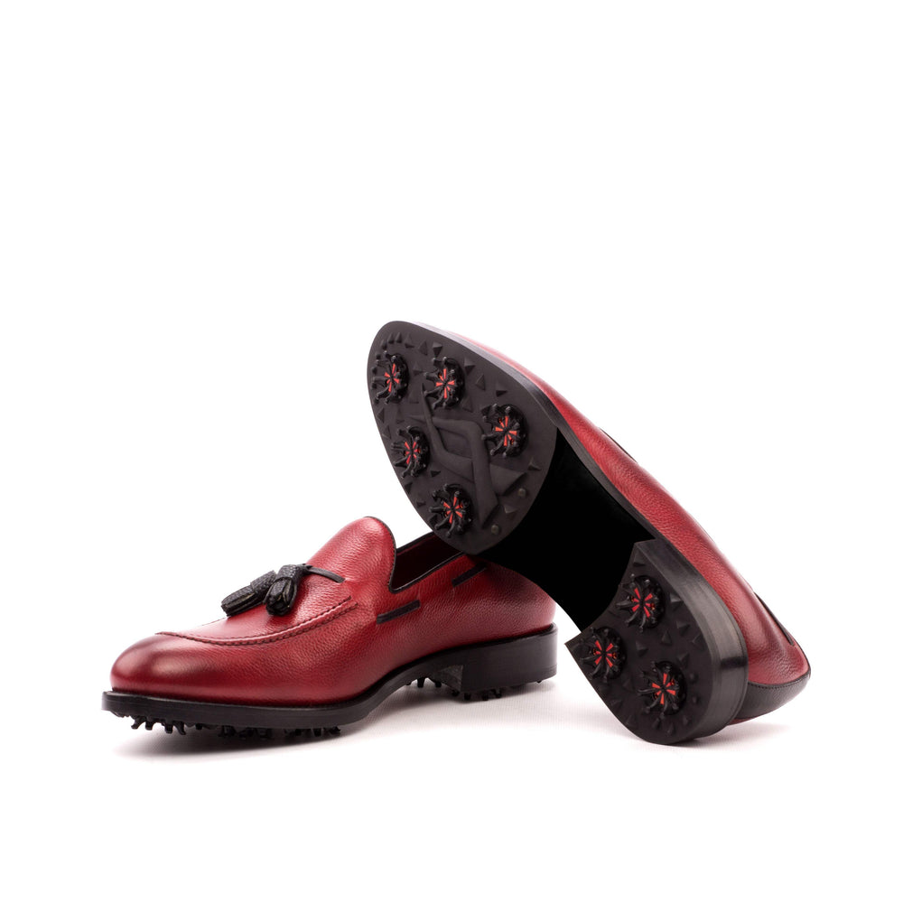 Men's Loafer Golf Shoes Leather Black Red 3589 2- MERRIMIUM