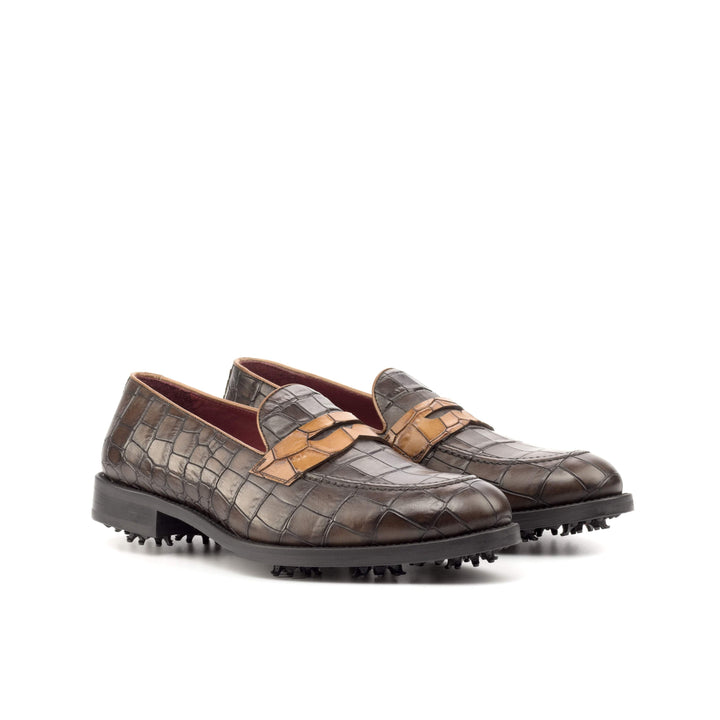 Men's Loafer Golf Shoes Leather Brown 4717 3- MERRIMIUM