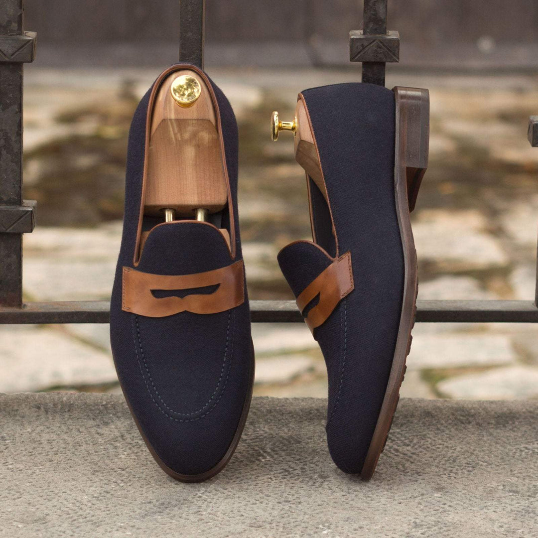 Men's Loafer Shoes Leather Blue Brown 3073 1- MERRIMIUM--GID-1370-3073