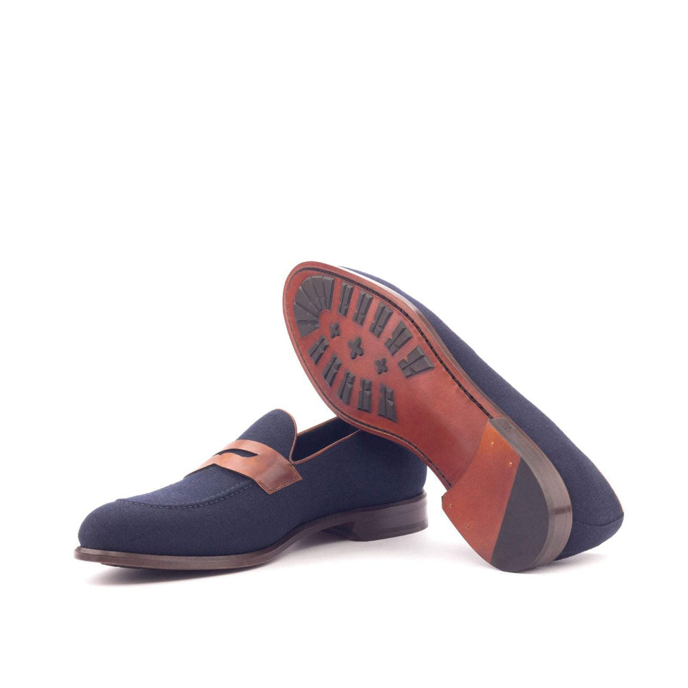 Men's Loafer Shoes Leather Blue Brown 3073 2- MERRIMIUM