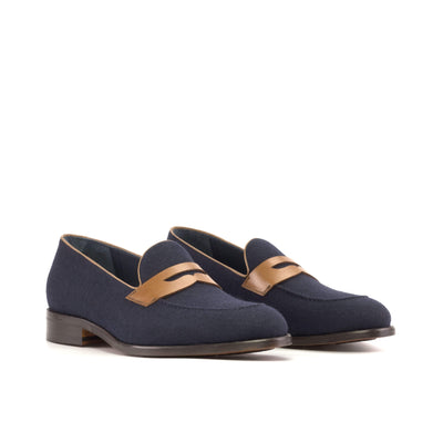 Men's Loafer Shoes Leather Blue Brown 5394 3- MERRIMIUM