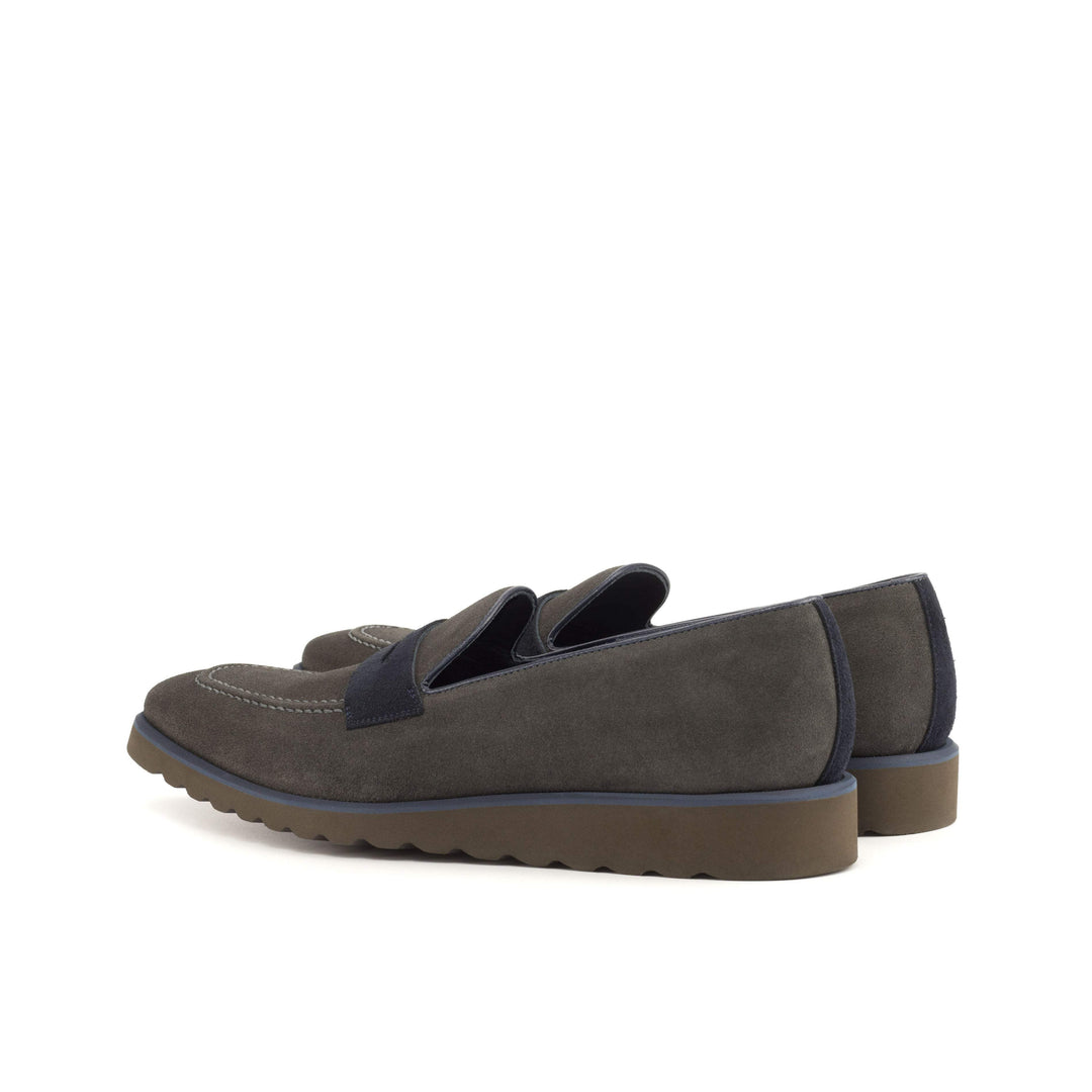 Men's Loafer Shoes Leather Blue Grey 4849 4- MERRIMIUM