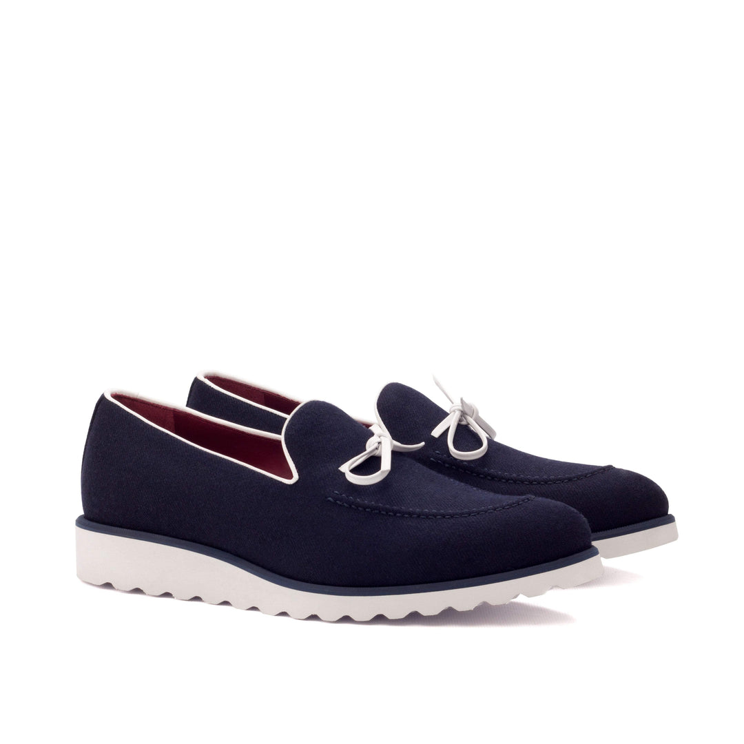 Men's Loafer Shoes Leather Blue White 3219 3- MERRIMIUM