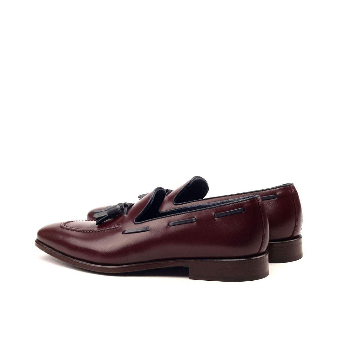 Men's Loafer Shoes Leather Burgundy Blue 2407 4- MERRIMIUM